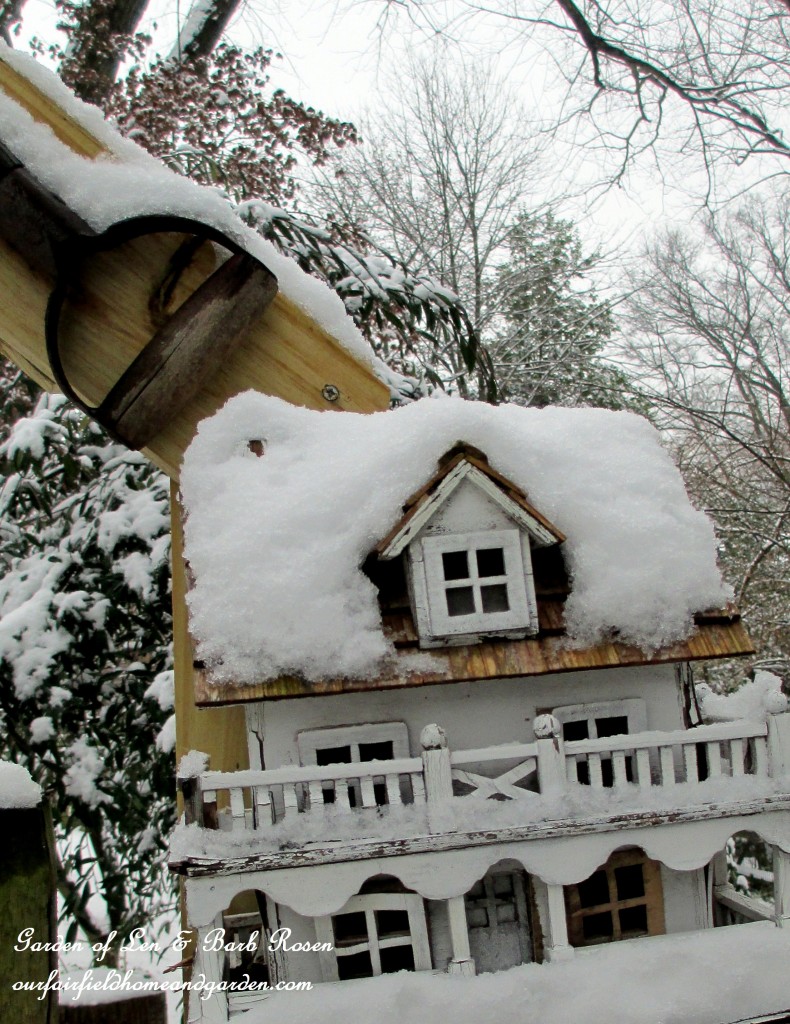 Back Fence Birdhouse https://ourfairfieldhomeandgarden.com/winter-wonderland-it-finally-snowed/