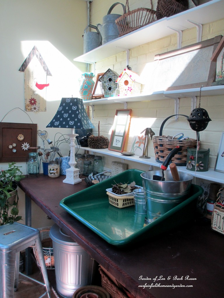 potting bench work space https://ourfairfieldhomeandgarden.com/my-winter-sanctuary-scenes-from-a-garden-room/