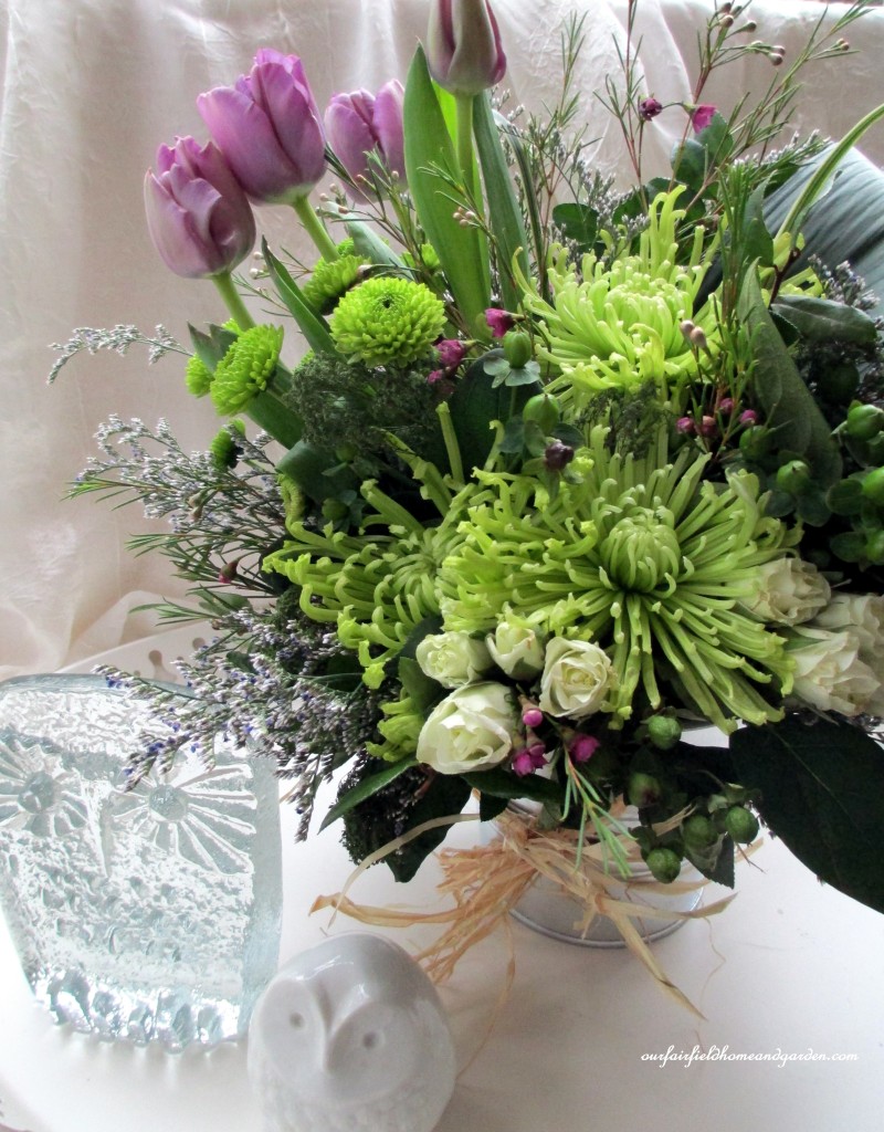 An array of spring greens all in one bouquet!