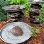Stacked Stone Birdbaths