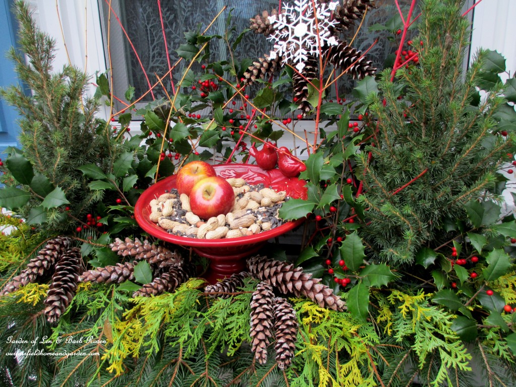 Winter Bird Feeder https://ourfairfieldhomeandgarden.com/winter-decorating-at-our-fairfield-home-garden/