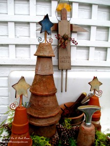 Flower Pot Trees https://ourfairfieldhomeandgarden.com/winter-decorating-at-our-fairfield-home-garden/