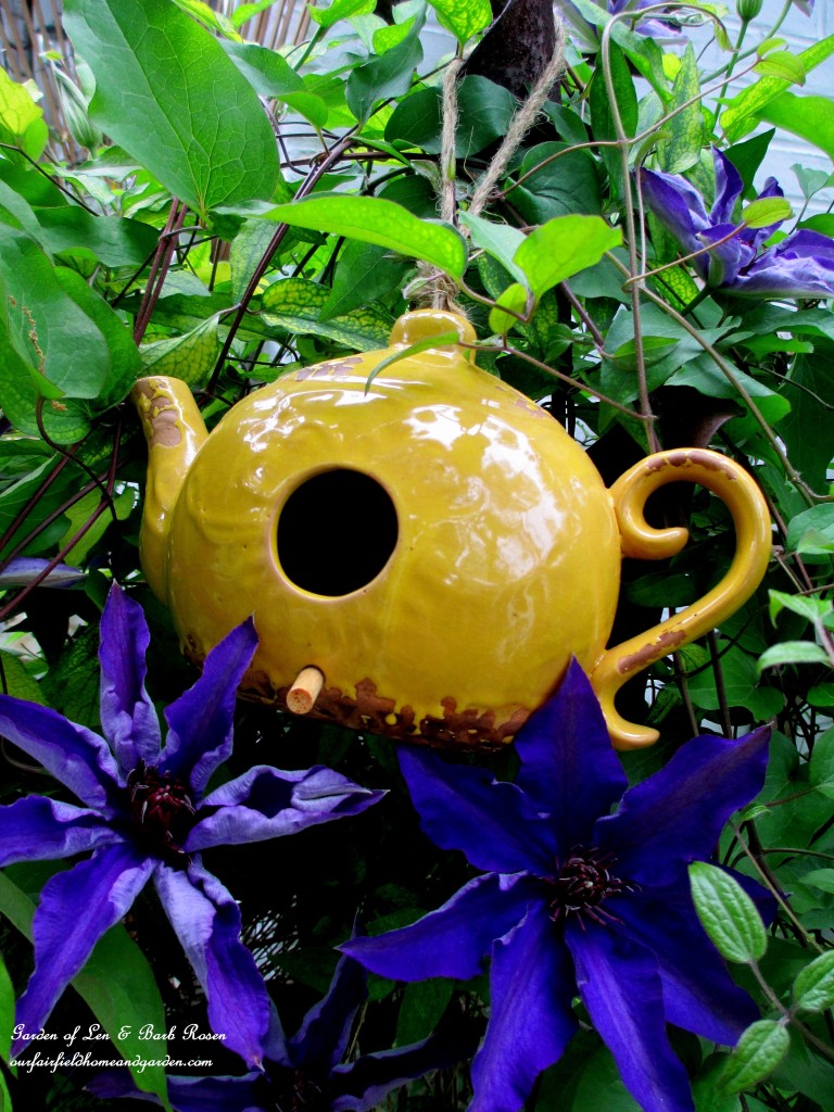 birdhouses & flowers https://ourfairfieldhomeandgarden.com/may-garden-birdhouses-flowers/