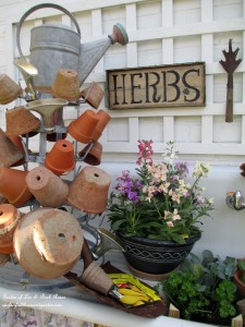 potting bench https://ourfairfieldhomeandgarden.com/its-about-blooming-time-spring-potting-time/