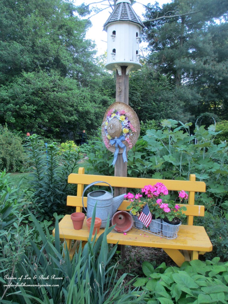 Garden bench https://ourfairfieldhomeandgarden.com/june-garden-our-fairfield-home-garden/