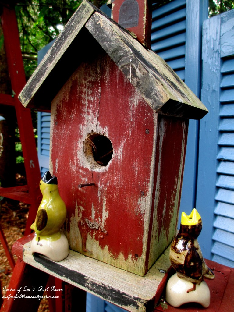 Pie Bird Garden Accents https://ourfairfieldhomeandgarden.com/kitschy-kitchen-garden-accents/