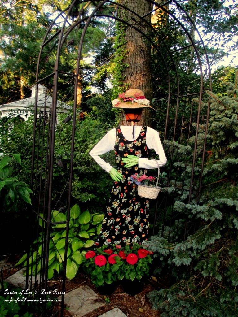 Garden Maiden https://ourfairfieldhomeandgarden.com/diy-project-wood-scrap-scarecrow-my-garden-maiden/
