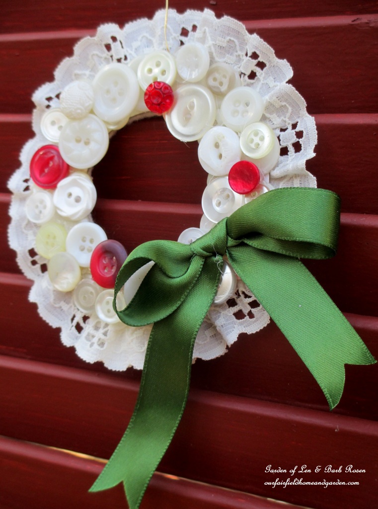 Vintage Button Wreath https://ourfairfieldhomeandgarden.com/vintage-button-wreath-ornament-a-diy-in-your-sewing-basket/