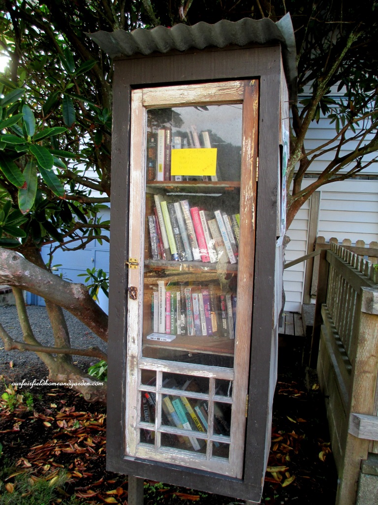Free Lending Library https://ourfairfieldhomeandgarden.com/unexpected-garden-accents/