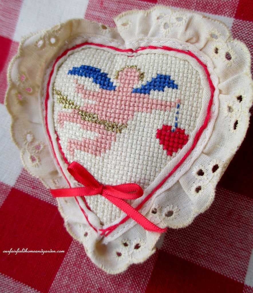 Cross Stitch Heart Sachet https://ourfairfieldhomeandgarden.com/be-my-valentine-win-an-amaryllis/