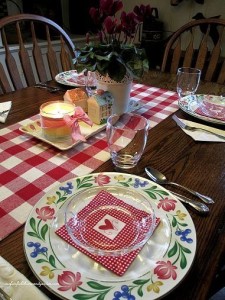 Valentine's Day tablescape https://ourfairfieldhomeandgarden.com/be-my-valentine-win-an-amaryllis/