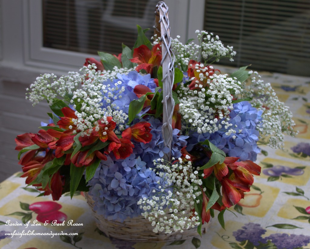 DIY Basket Bouquet https://ourfairfieldhomeandgarden.com/diy-basket-bouquet-for-cheap/