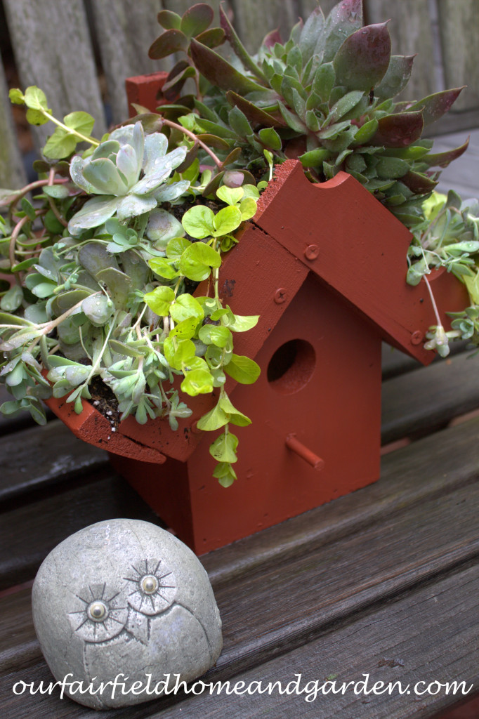 Green Roof Birdhouse https://ourfairfieldhomeandgarden.com/diy-easy-greenroof-birdhouses/
