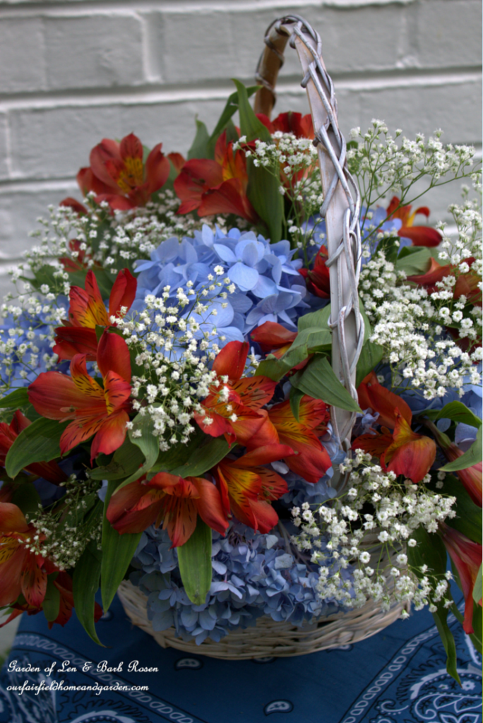DIY ~ Basket Bouquet https://ourfairfieldhomeandgarden.com/diy-basket-bouquet-for-cheap/