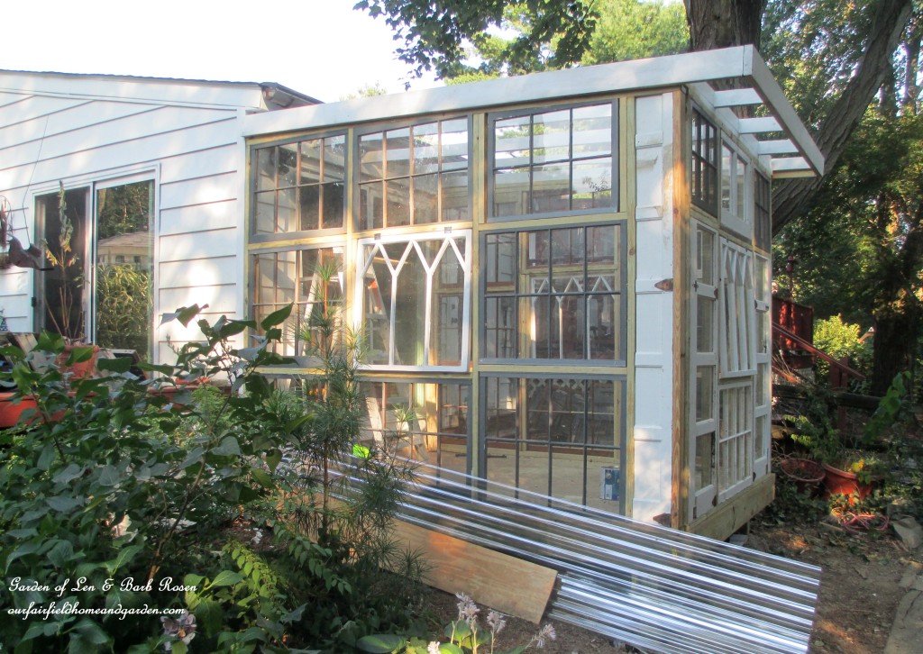 Repurposed Windows Greenhouse https://ourfairfieldhomeandgarden.com/building-a-repurposed-windows-greenhouse/