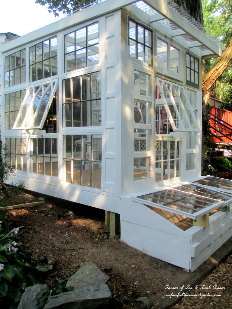 Repurposed Windows Greenhouse https://ourfairfieldhomeandgarden.com/building-a-repurposed-windows-greenhouse/