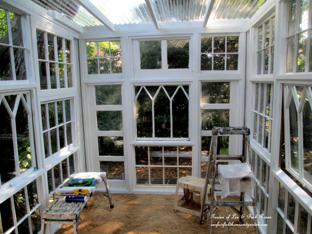 Repurposed Windows Greenhouse https://ourfairfieldhomeandgarden.com/building-a-repurposed-windows-greenhouse/