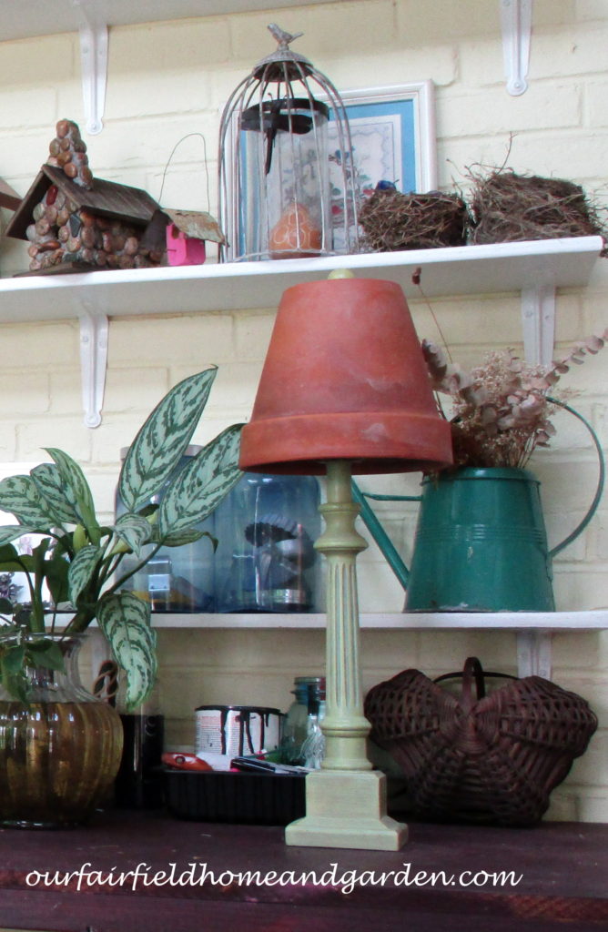 Flower Pot Lamp Shade https://ourfairfieldhomeandgarden.com/lamps-with-a-gardeners-touch/
