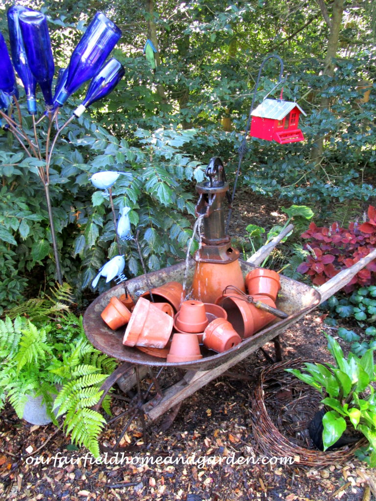 Wheelbarrow Water Feature https://ourfairfieldhomeandgarden.com/wheelbarrow-water-feature/