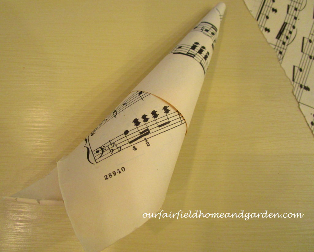 Music Sheet Christmas Tree https://ourfairfieldhomeandgarden.com/diy-make-music-sheet-christmas-trees/